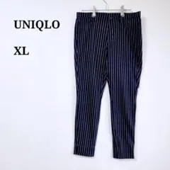 ユニクロ カジュアルパンツ XL ストライプ柄　　　　ブラック　トラッド
