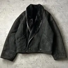 希少 美品 リアルムートン byblos ボアショールカラー コート ジャケット