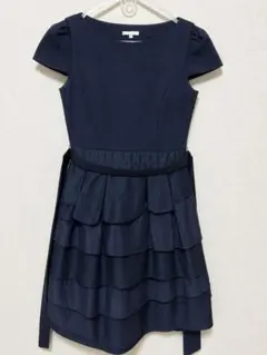 美品✨TO BE CHIC 半袖ワンピース ネイビー 上品 デート パーティーのサムネイル