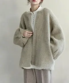NOAHL ノーカラー シャギーコート