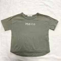 【韓国子供服】【Hyvaa】ロゴTシャツ・くすみグリーン《サイズ5》のサムネイル