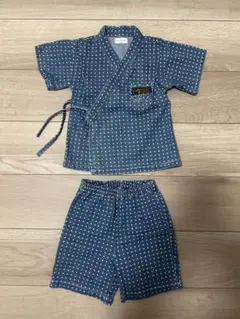 甚平 ベビーキッズ 95 ampersand 水玉 デニム