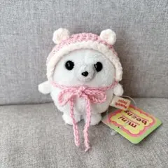 ハムちゃん帽子　あみぐるみ　ハンドメイド　手編み ぬい活　ぬい服 着せ替え