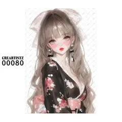 00080 ガール ペーパー/ステッカー 4枚 CREARTISTZ