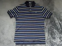 Polo by Ralph Lauren ネイビー ストライプ ポロシャツ L