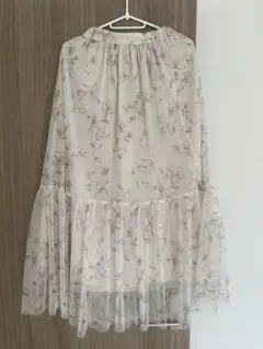 misch maschフラワープリント フリルロングスカート
