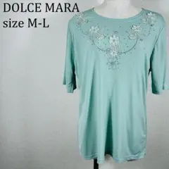 ドルチェマーラ DOLCE MARA シャツ 刺繍 ビーズ M-L【388】