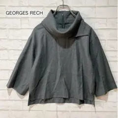 GEORGES RECH ウール ハイネック 七分袖 ショート丈 ダークグレー