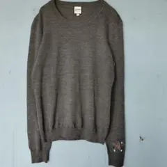 jean paulグレー刺繍入りウール混紡セーターのサムネイル