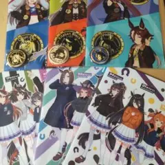 ウマ娘プリティーダービークリアファイル3種3枚、クリアファイル+缶バッジ3種