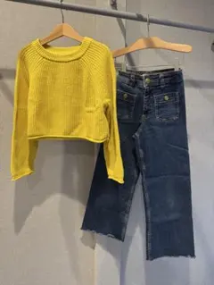 ZARA セーターとデニムパンツセット 8-9歳