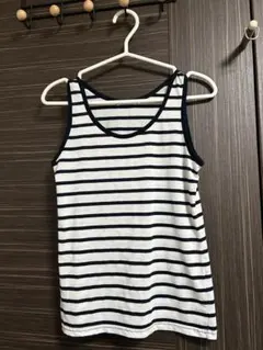 レディース　ストライプ タンクトップ ホワイト/ブラック