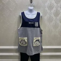 11ぴきのねこ 猫ポケット ストライプエプロン M〜Lのサムネイル