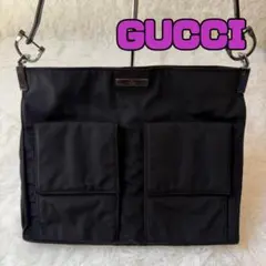 GUCCI ブラックショルダーバッグ ポケット付き Y2K 90sのサムネイル