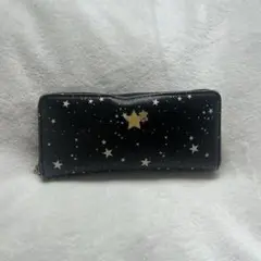 レディース　財布　長財布　星柄 黒