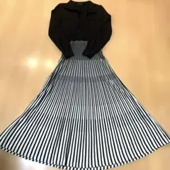 ♡セール♡kettyストライプニットロングワンピース（ダークブラウン、ベージュ〕