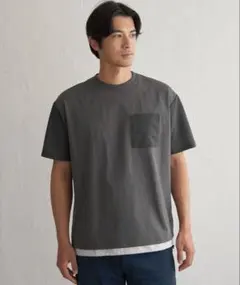 【新品未使用】ikka 冷感異素材コンビTシャツ