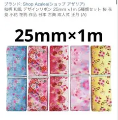 和柄 和風 デザインリボン 25mm ×1m 5種類セット