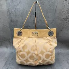 COACH コーチ ポルカドット ターンロック トートバッグ レザー キャメル COACH コーチ ポルカドット ターンロック トートバッグ レザー