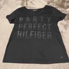 【TOMMY HILFIGER】半袖ロゴTシャツ ラメ×ブラック 黒