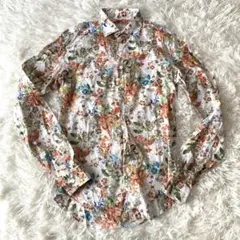 Zara Man Slim Fit 長袖シャツ　花柄　総柄　ポルトガル製