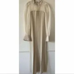 美品♡FRAY I.D シアーパフスリーブニットコンビワンピース　ベージュ