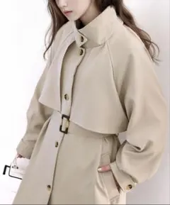 CLASSICAL ELF ビッグカラー ボリュームスリーブ トレンチコート