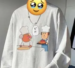 アンパンマン　長袖グレーTシャツ　古着