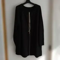 ｄ‘Azur　黒 ニット 長袖 カーディガン ジッパー付き　LL