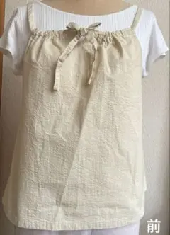 ＴＫＷ１６３　クリーム色キャミソールＳ　ハンドメイド