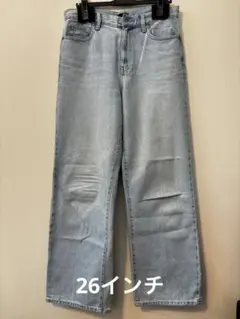 【最終】UNIQLO ユニクロ　ワイドストレートジーンズ 26インチ ブルー