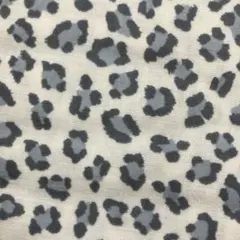 ヒョウ柄 レオパード ホワイト グレー ガーゼ 生地 はぎれ ハンドメイド 素材