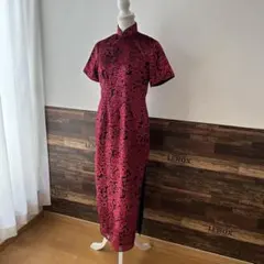 ♦︎薔薇模様　赤×黒　チャイナドレス