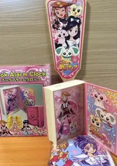 ロ箱１　プリキュア ブックアラームクロック目覚まし時計木製羽子板ハンドタオル