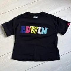 EDWIN カラフルロゴ Tシャツ 黒のサムネイル