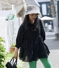 ◎新品　フリークスストア　インドティアードチュニックブラウス　ブラック