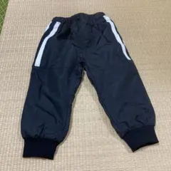 【未使用品】黒のバルーンパンツ サイドストライプ付き　裏地ボア　90サイズ