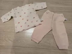 ユニクロ キルティング キルト パジャマ ハート80➁