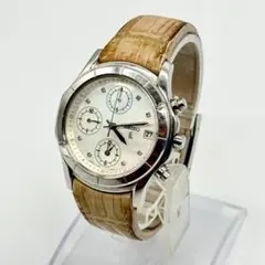 稼働品 SEIKO セイコー lk 腕時計 クロノグラフ デイト シェル文字盤