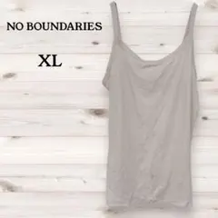 NO BOUNDARIES 【XL】ベージュ　キャミソール　インナー　リブ