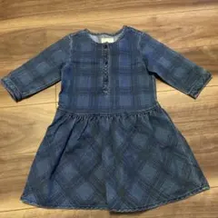 OLD NAVY チェック柄 七分袖ワンピース110