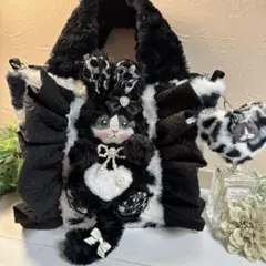 コヤンイサムチョン♡ミルクちゃんのモノトーンカラー！ファーフリルトートバッグ