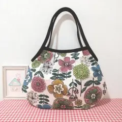 グラニーバッグ（北欧風＊カラフル 花柄＊生成り）