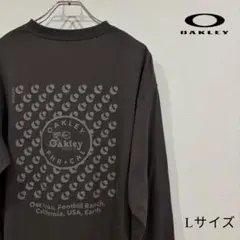 Oakley オークリー　長袖 Lサイズ チャコールグレー　ブラウン　ロゴ