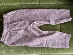 ペアマノン　チェックパンツ　長ズボン　100cm 茶色ブラウン