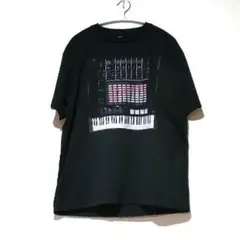 オリジナルデザインTシャツ ミュージック柄　ブラック　撥水　サイズＬ