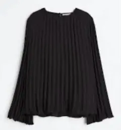 新品未使用　H&M プリーツブラウス　ブラック　M