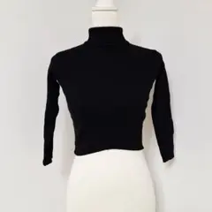 アニエスベー/agnes b. ENFANT クロップド タートルネック ニット