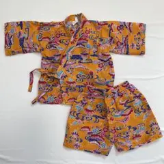 沖縄　かりゆしウェア　甚平 ベビーSサイズ オレンジ