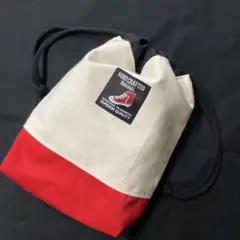ハンドメイド　黒×赤　スニーカータグ　コップ袋